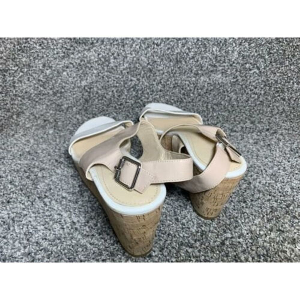 Calvin Klein Lorianne Women's White/ Beige Patent Wedge Sandals, Size:11 M - Picture 3 of 10